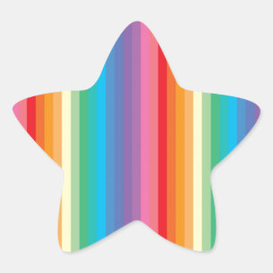 Regenbogenfarbene Streifen Stern-Aufkleber