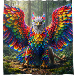 Regenbogenfarbener Greifen-Duschvorhang Duschvorhang