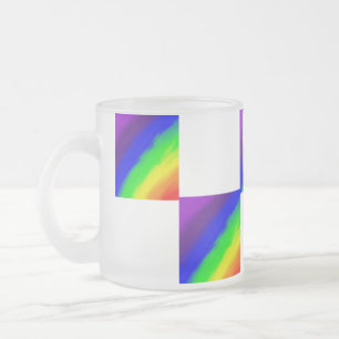 Regenbogenfarbener Schachbrett-Frostglas-Becher Mattglastasse