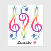 Regenbogenfarbener Treble G clef