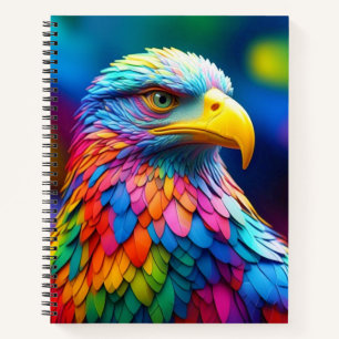 Regenbogenfarbener Weißkopfseeadler-654568 Notizbuch