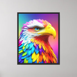 Regenbogenfarbener Weißkopfseeadler-65456 Leinwanddruck