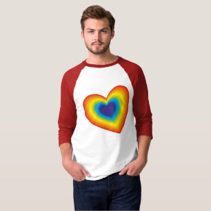 Regenbogenfarbenes Herz T-Shirt