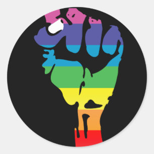 Regenbogenfaust. Runder Aufkleber