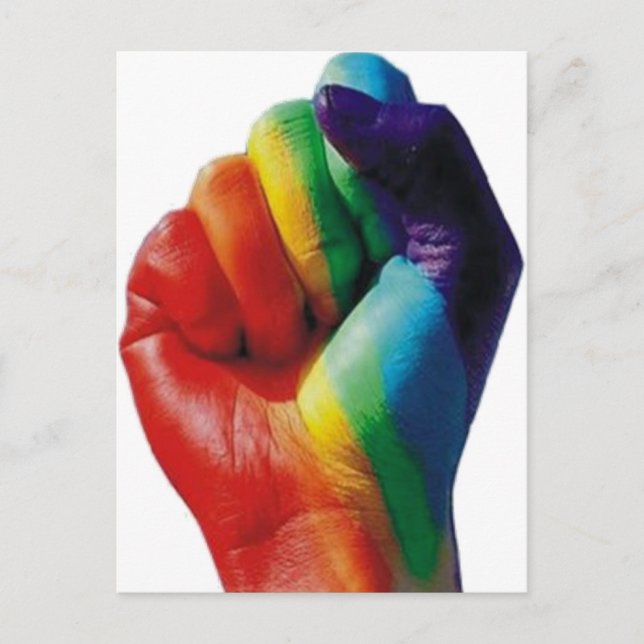 Regenbogenfäuste Postkarte (Vorderseite)