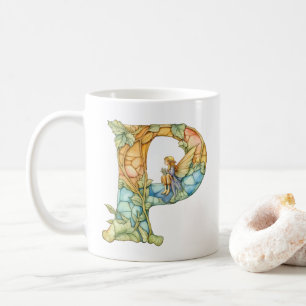 Regenbogenfee Anfangsbuchstabe 'P' Kaffeetasse