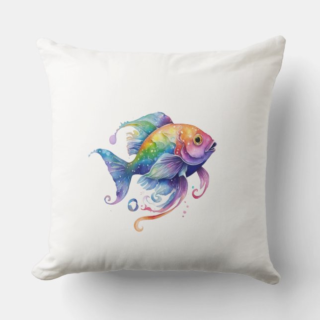 Regenbogenfisch 1 Groß Kissen (Vorderseite)