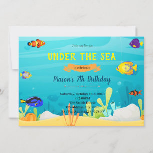 Regenbogenfisch-Geburtstagseinladung Einladung