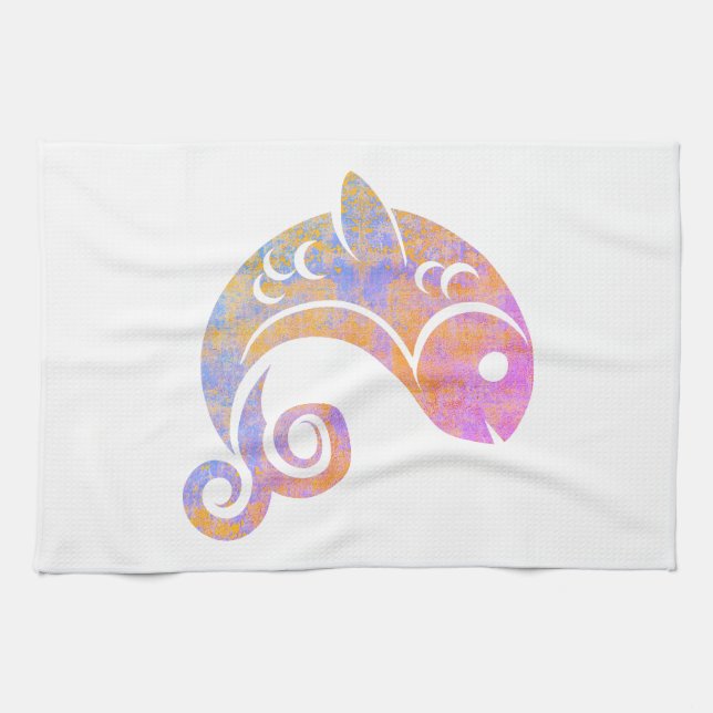 Regenbogenfisch Geschirrtuch (Horizontal)