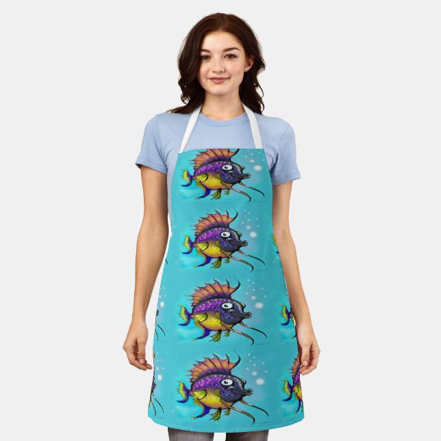 Regenbogenfisch Schürze (Getragen)