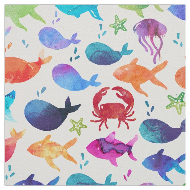 Regenbogenfisch unter dem Meer Stoff (Muster)