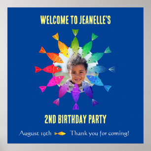 Regenbogenfische im Ozean niedlicher Empfang Poster