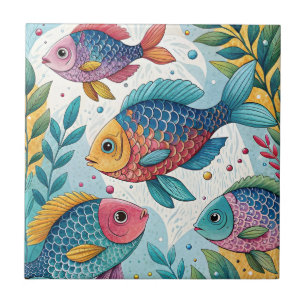 Regenbogenfische unter Wasser Fliese