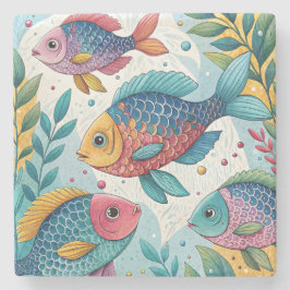 Regenbogenfische unter Wasser Steinuntersetzer