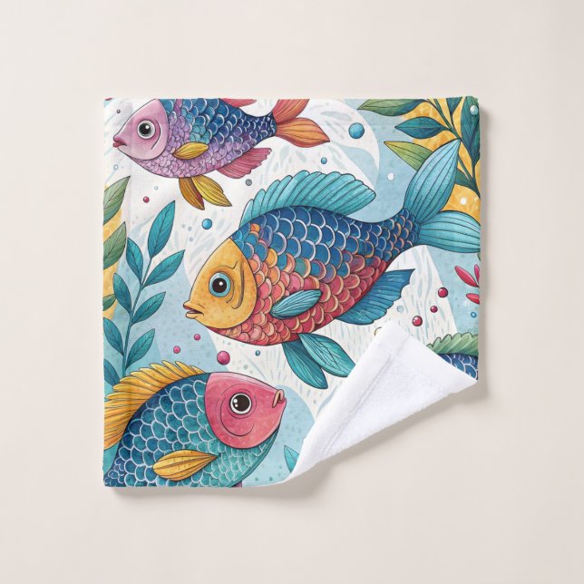 Regenbogenfische unter Wasser Waschlappen (Waschlappen)