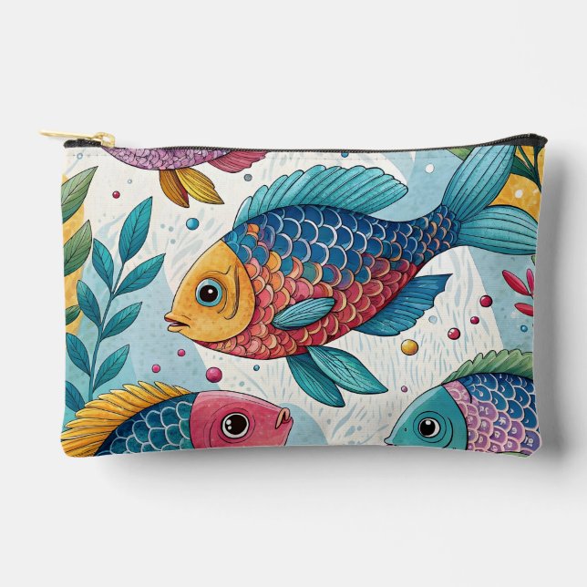 Regenbogenfische unter Wasser Zubehörtasche (Vorderseite)