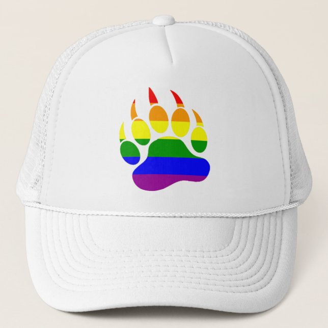 Regenbogenflache Truckerkappe (Vorderseite)