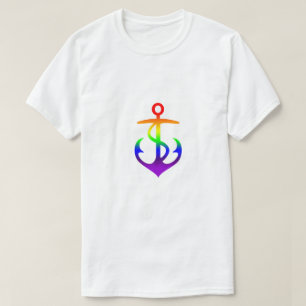 Regenbogenflagge Anker Farben GLBTQ Design Schwul T-Shirt