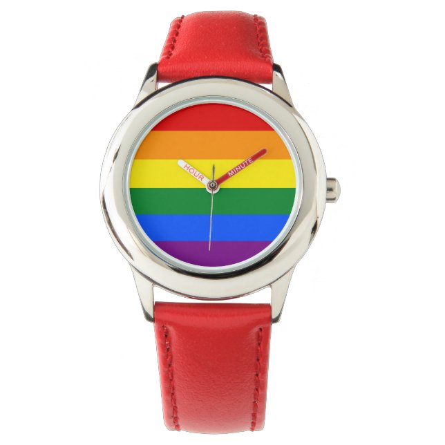 Regenbogenflagge Armbanduhr (Vorderseite)