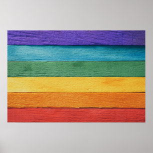 Regenbogenflagge aus Holz Poster