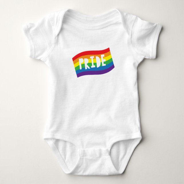 Regenbogenflagge Baby Strampler (Vorderseite)