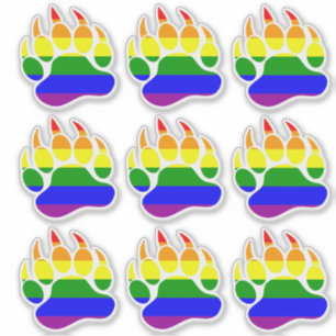 Regenbogenflagge Bärenpfote Aufkleber