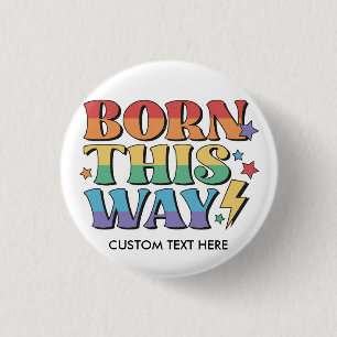 Regenbogenflagge BORN THIS WAY RETRO-ÄSTHETIK '80 Button