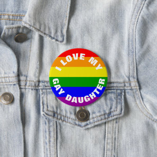 Regenbogenflagge der Gay Pride Ich liebe meine sch Button
