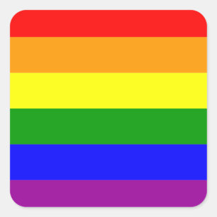 Regenbogenflagge der Gay Pride Quadratischer Aufkleber