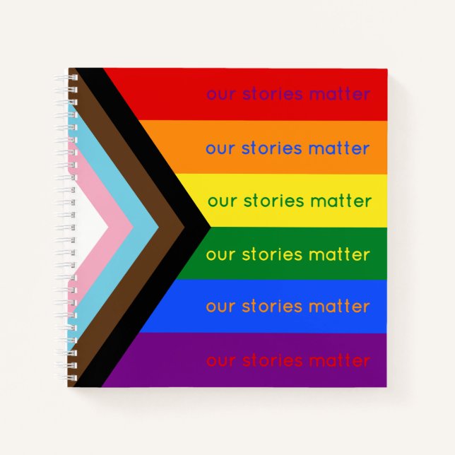 Regenbogenflagge der intersektionalen Pride-Storie Notizbuch (Vorderseite)