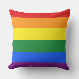 Regenbogenflagge Farben Streifen + Ihre Ideen Kissen