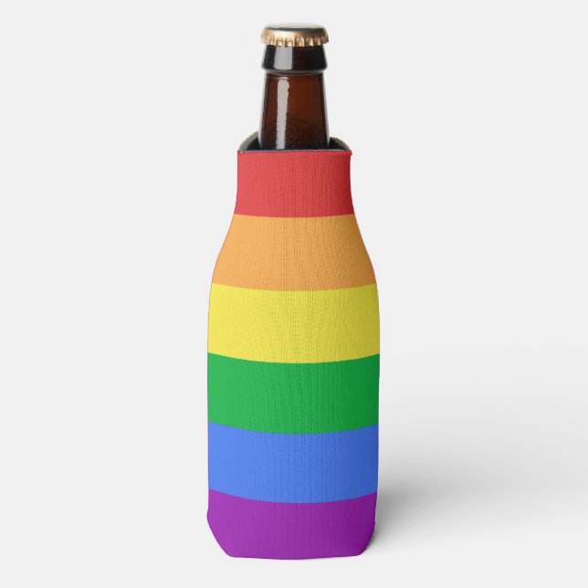 Regenbogenflagge Flaschenkühler (Flaschenvorderseite)