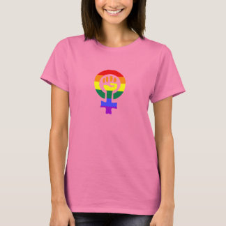 Regenbogenflagge Frauenweiblicher Power T - Shirt