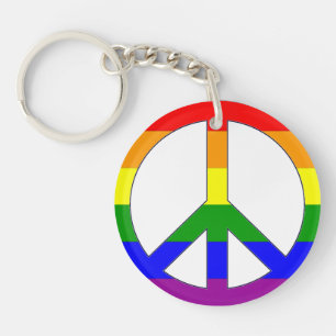 Regenbogenflagge Friedenszeichen Stolz Schlüsselanhänger