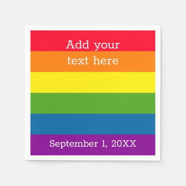 Regenbogenflagge | Gay Pride | Personalisiert Serviette (Vorderseite)