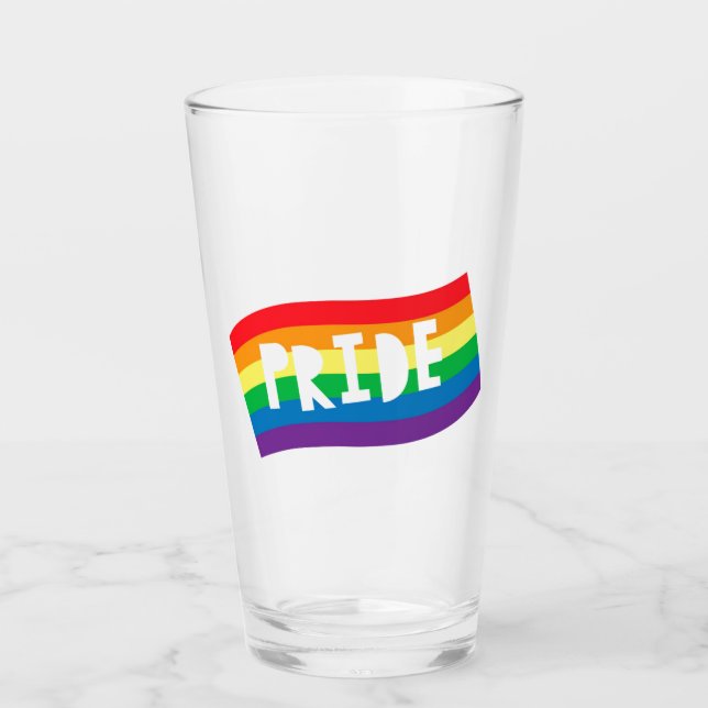 Regenbogenflagge Glas (Vorderseite)