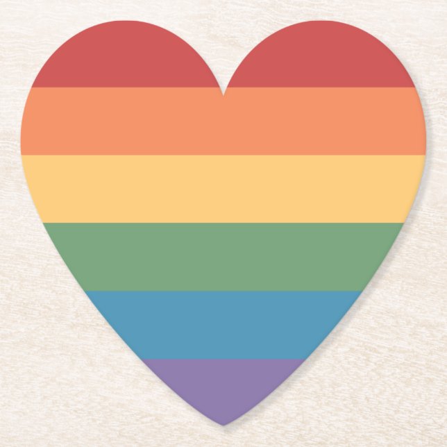 Regenbogenflagge Heathered Herz Untersetzer (Vorderseite)