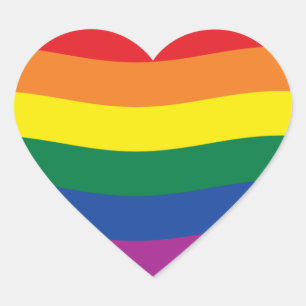 Regenbogenflagge Herz Aufkleber