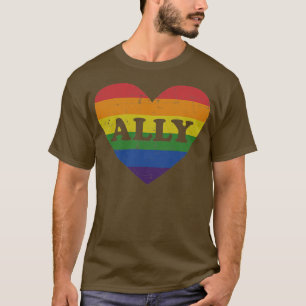 Regenbogenflagge Herz für LGBT schwul und lesbisch T-Shirt