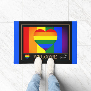 Regenbogenflagge, Herz & Stolz Haus / LGBT Doormat Fußmatte