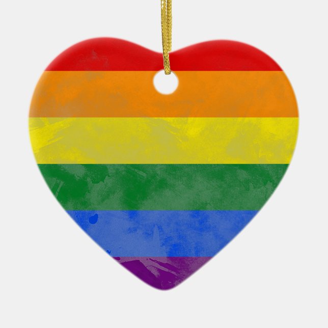 Regenbogenflagge Keramik Ornament (Vorne)