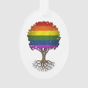 Regenbogenflagge Lebensbaum anpassbar Ornament