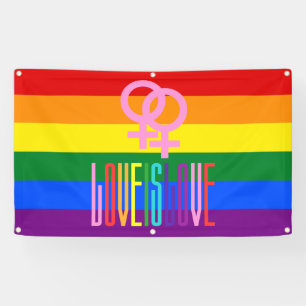Regenbogenflagge Lesbische Pride LGBT Liebe ist Li Banner