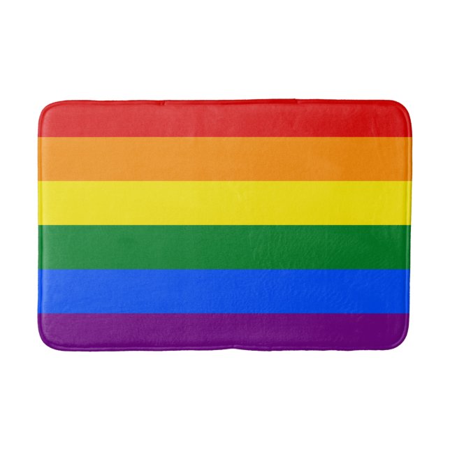 Regenbogenflagge (LGBT) Badematte (Vorderseite)