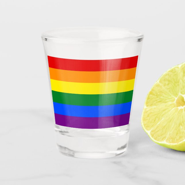 Regenbogenflagge (LGBT) Schnapsglas (Vorderseite)