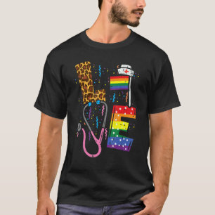 Regenbogenflagge Liebe Krankenschwester Rn Scrub T T-Shirt