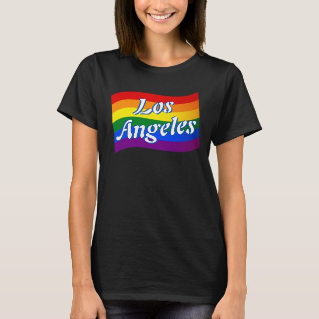 Regenbogenflagge Los Angeles Gay Pride LGBT LGBTQ T-Shirt (Vorderseite)