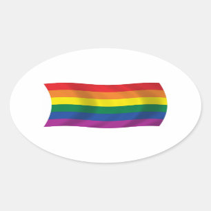 Regenbogenflagge Oval Aufkleber