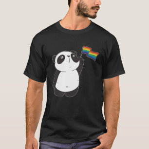 Regenbogenflagge Panda Süß Pansexuell LGBTQ Schwul T-Shirt