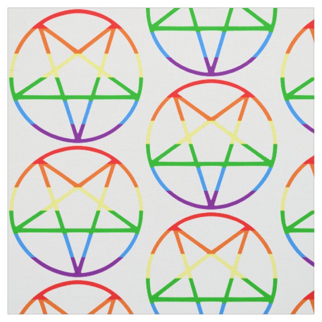 Regenbogenflagge Pentagramm Regenbogen Stoff (Muster)